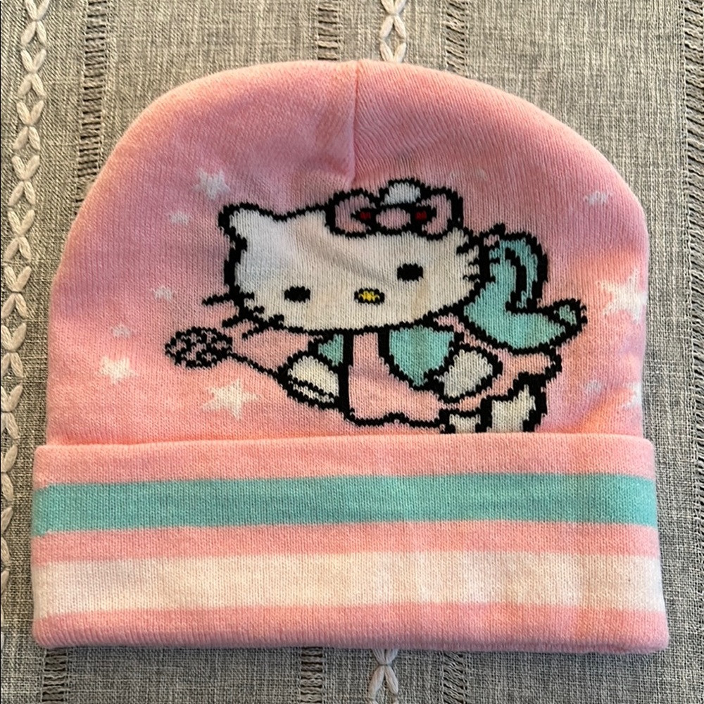 Pink and Green Kids Beanie